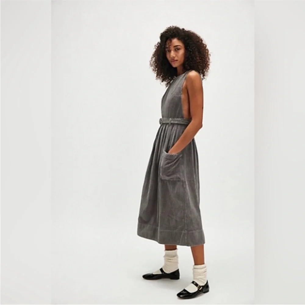 Free People The Other Side Corduroy Midi Dress